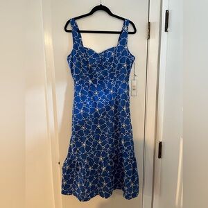 Draper James Blue Floral Chain-Print Dress | NWT